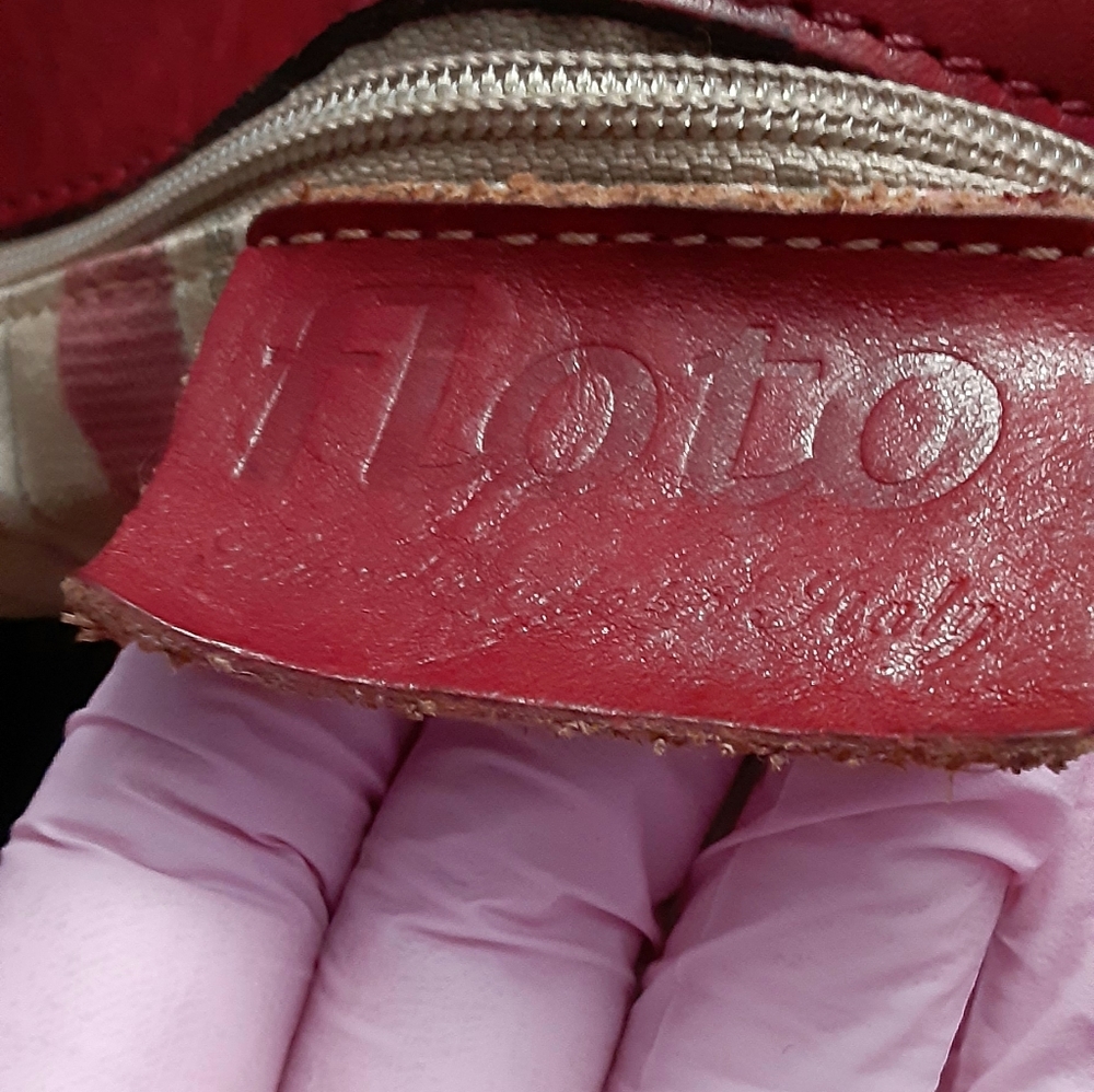 Floto red genuine leather satchel bag - Picture 15 of 16
